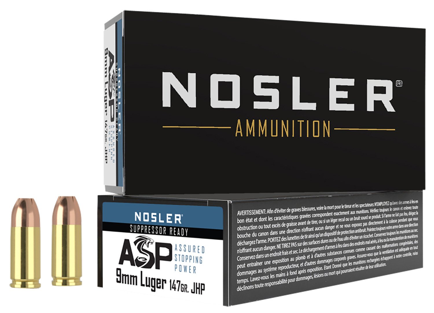 Nosler 51325 9mm Luger 147 Grain Jacketed Hollow Point 50 Rounds - Nosler - 9mm Luger