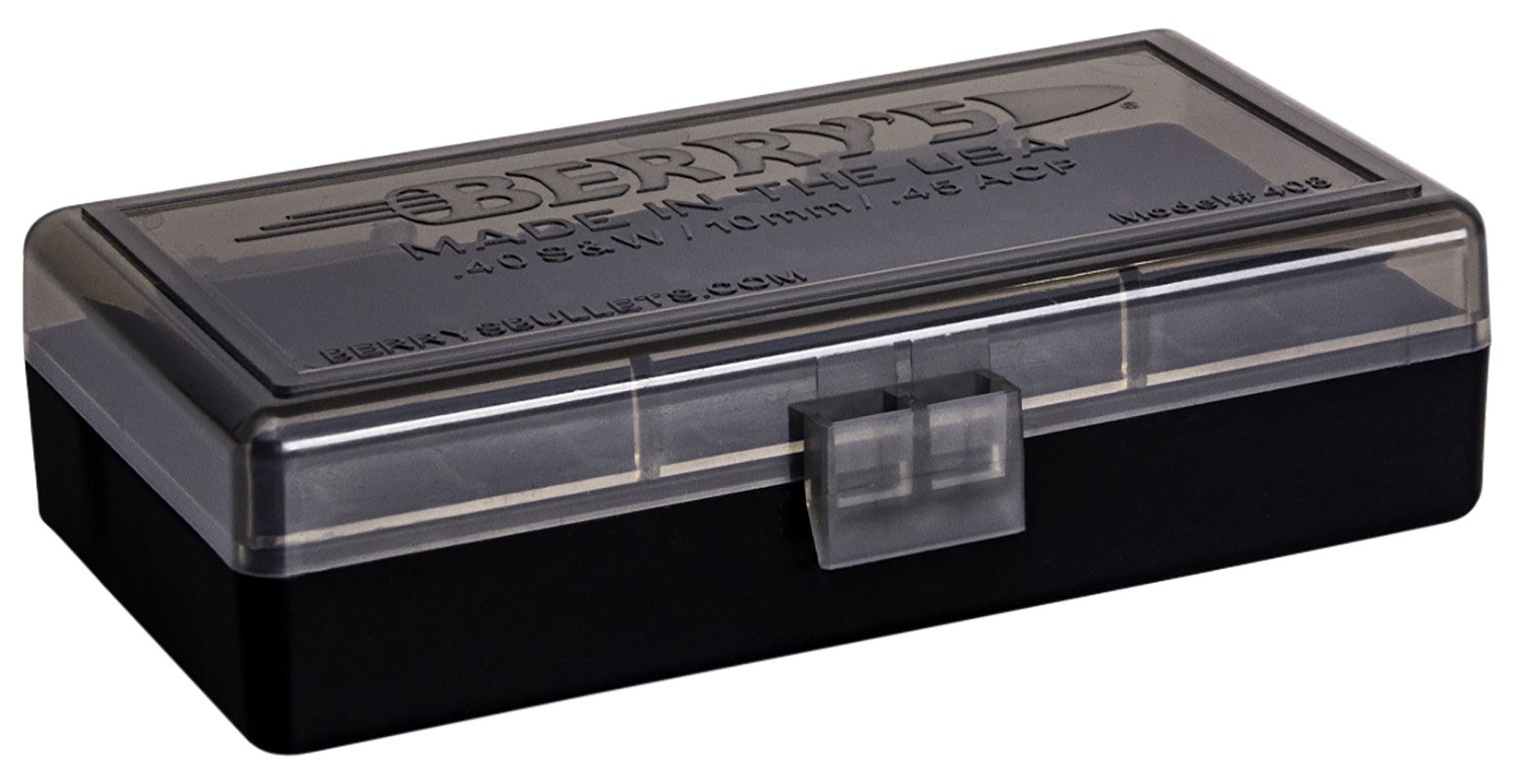 Berrys 408 Ammo Box S&W 45 ACP 10mm 50Rd Smoke/Black - Berry's Mfg