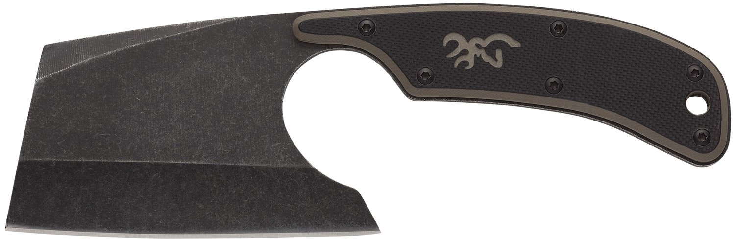 Browning Cutoff Camp Cleaver 2.50 in 9Cr14MoV SS Black/Tan G10 Full Tang - Browning