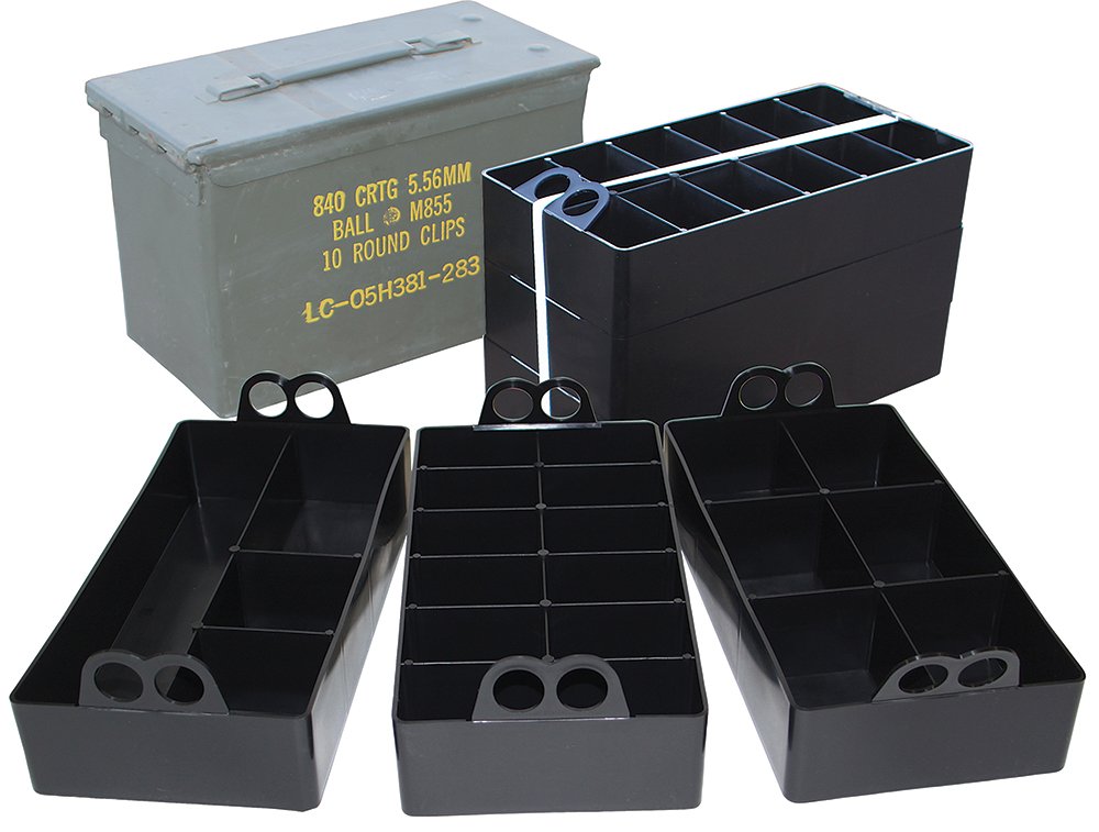 Buy MTM ACO Ammo Can Organizer Black Polypropylene 3 Trays 50 Caliber online