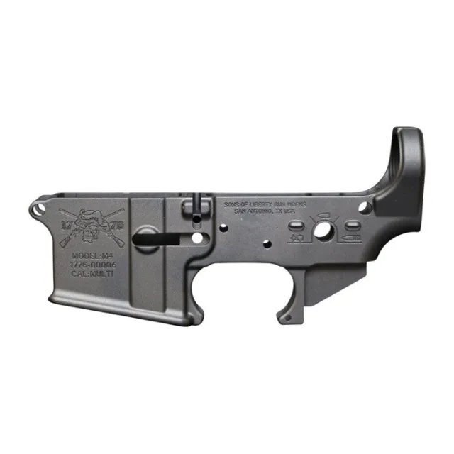 Sons OF LIBERTY GUN WORKS M4 ANGRY PATRIOT STRIPPED LOWER RECEIVER BLACK