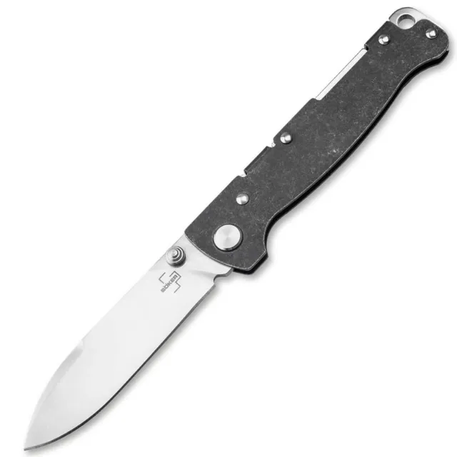 Boker Atlas Backlock 2.87 Satin Drop Point Folding Knife - BOKER