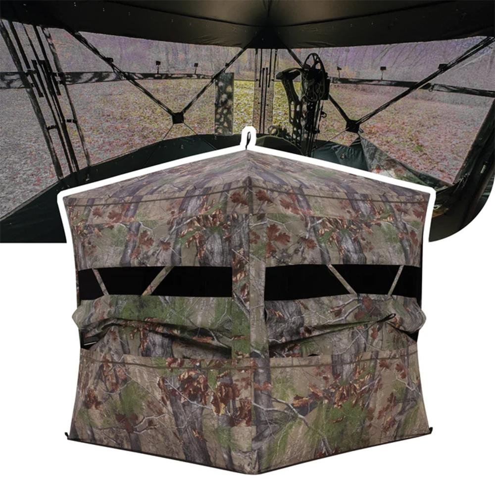 Barronett Blinds Grandview Ground Blind Bloodtrail Backwoods Camo See Through - Ardisam (River's Edge/ Barronett Blinds)