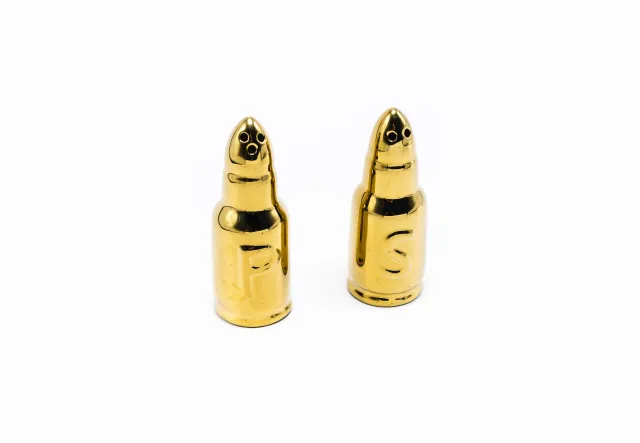 Caliber Gourmet Bullet Salt & Pepper Shakers Weighted Gift Set