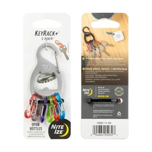 Nite-Ize S-Biner KeyRack+ Stainless Steel Key Organizer Locking Carabiner