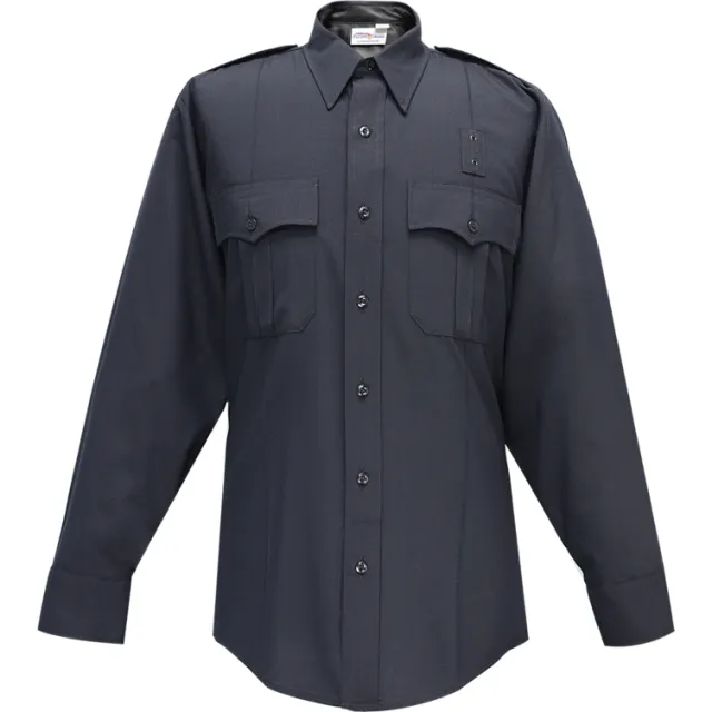 Flying Cross Justice Long Sleeve Shirt Pleated Pockets LAPD Navy - Flying Cross