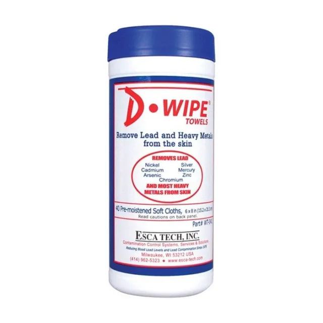 Esca Tech WT-040 D-Lead Wipes, 40 Count, 12 Pack, Pop-Up Canister - D-Lead