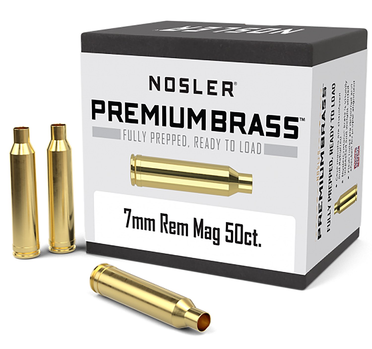 Nosler 10185 7mm Rem Mag Unprimed Brass 50 Count Made in USA - Nosler - 7mm Remington