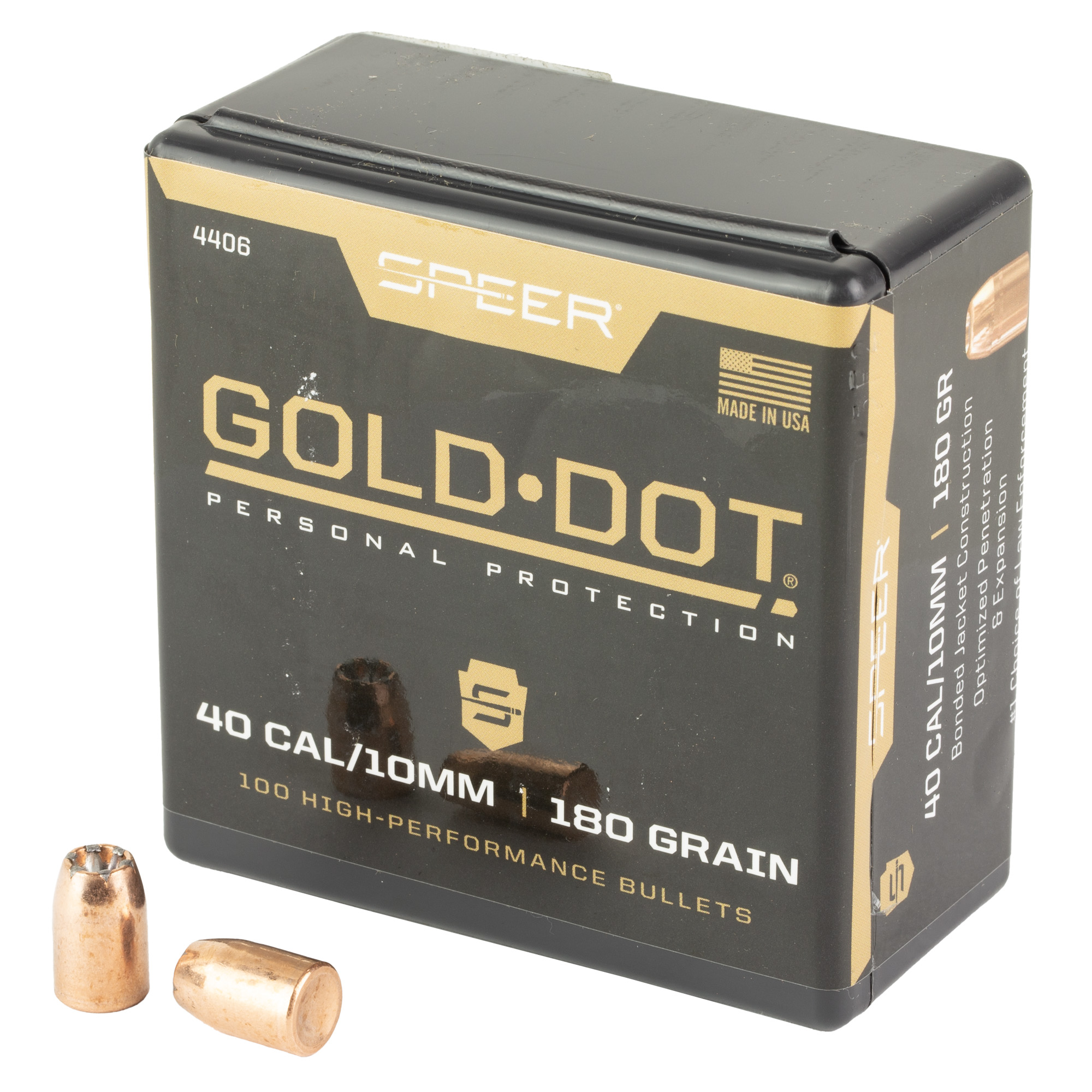 Speer Gold Dot Personal Protection 4406 40 Cal 180gr Hollow Point - Speer - 40 Cal