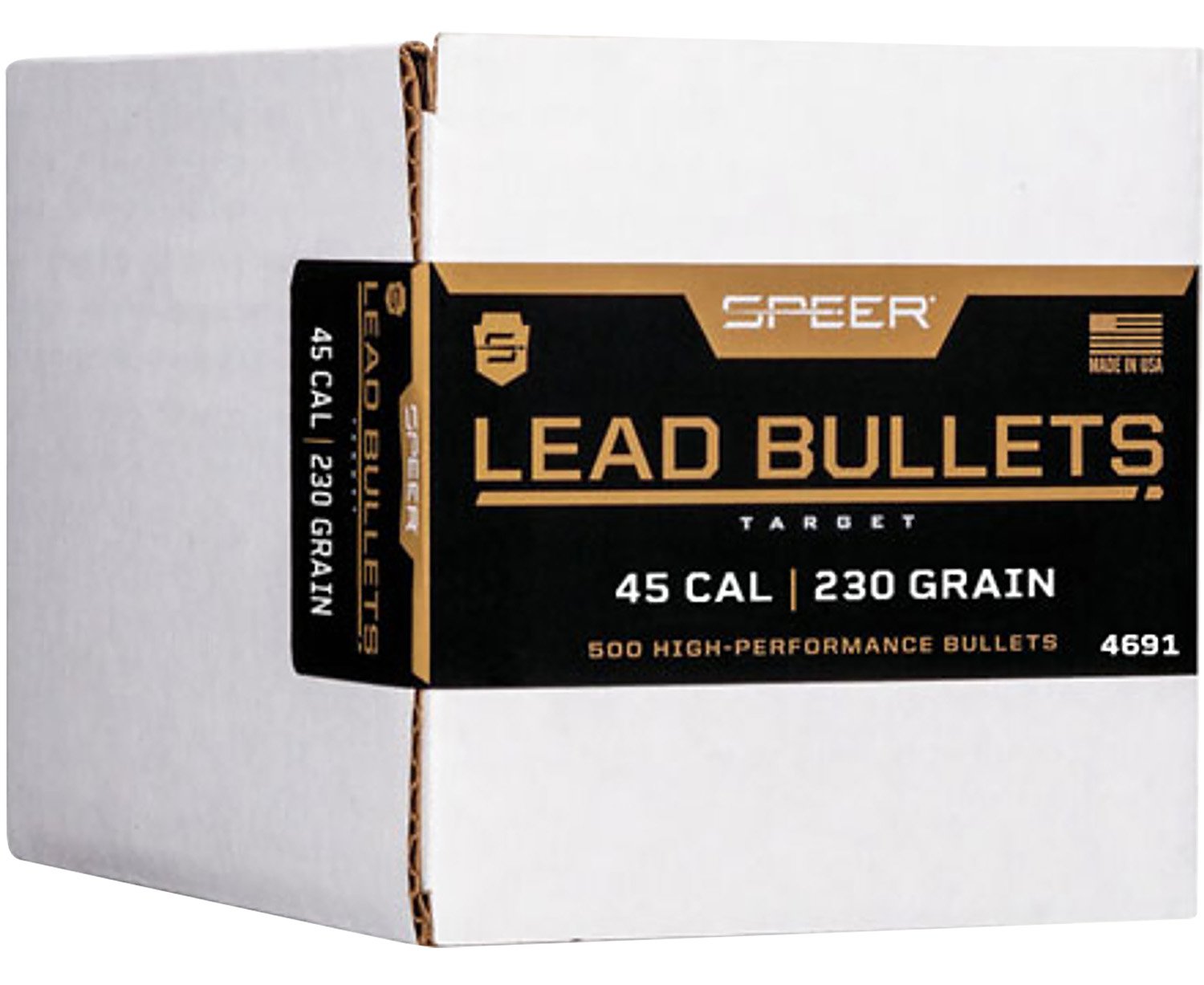 Speer 4691 Handgun 45Cal 230gr Lead Round Nose 500 Per Box-1 Case - Speer - 45 Caliber