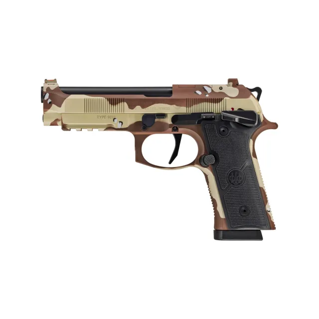Buy Beretta 92XI American Combat Series SAO 9mm Pistol - Hand-Painted Camo, Fiber Optic online