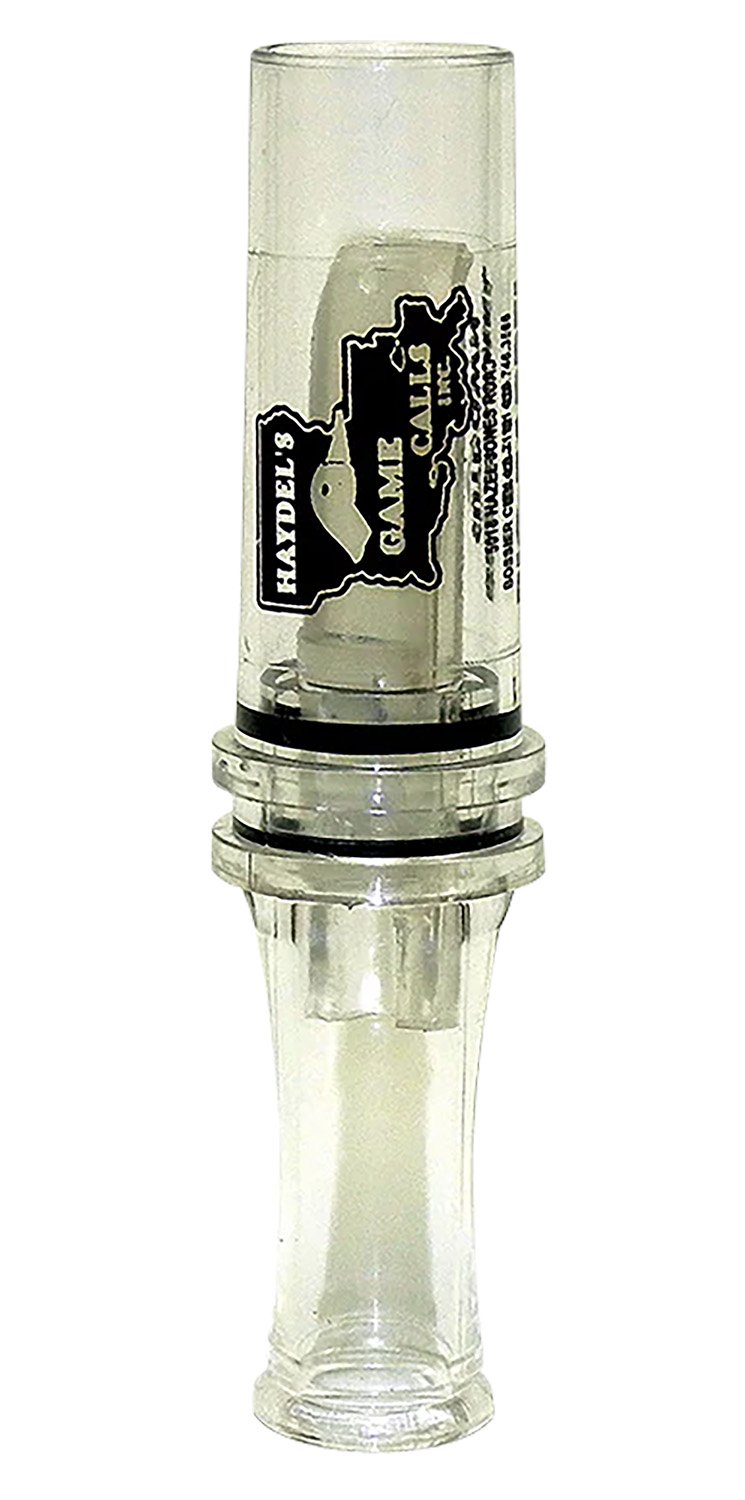 Haydel's BC10 Big Barreled Single Reed Mallard Duck Call Clear Plastic - HAY
