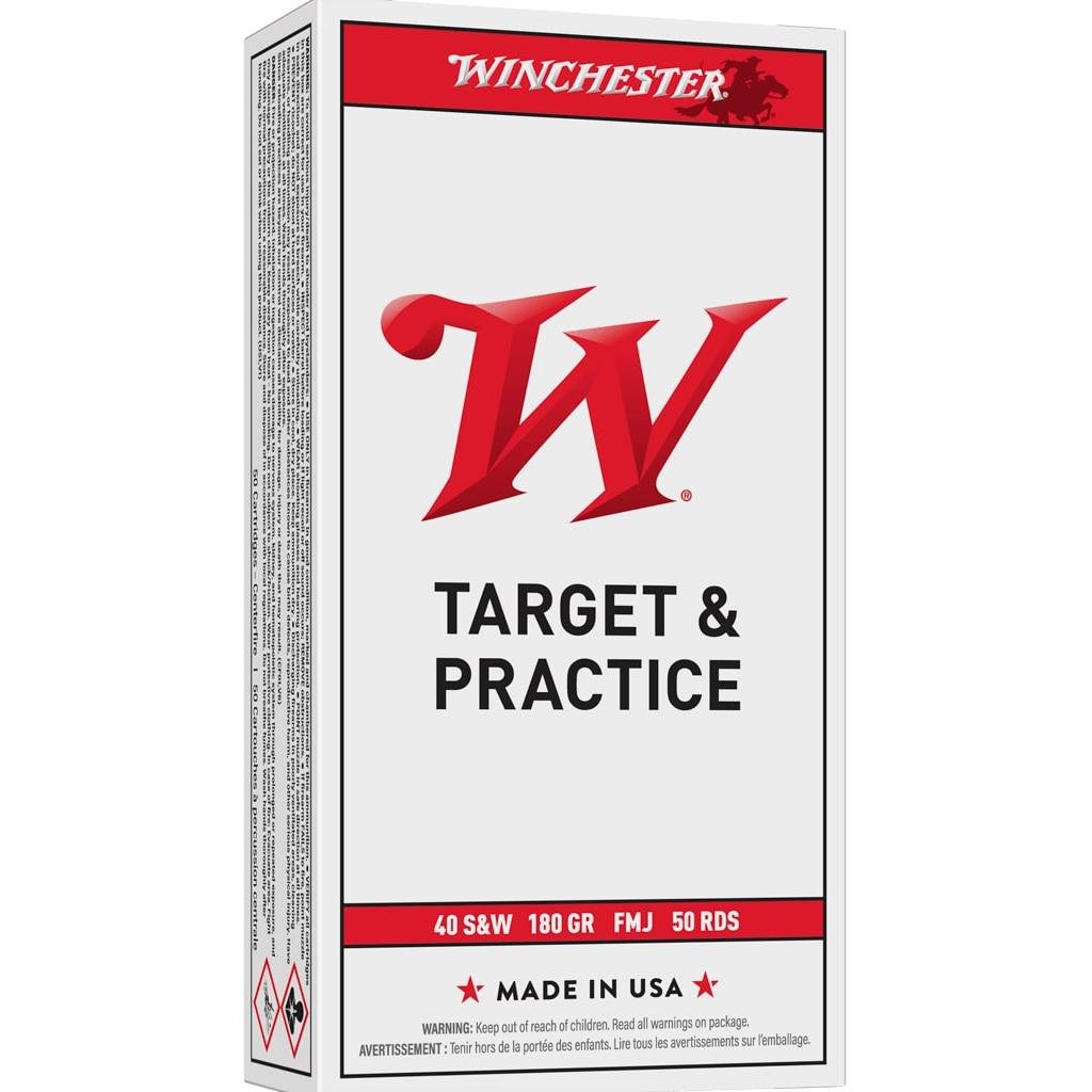 Winchester Q4238 .40 S&W 180 gr Full Metal Jacket 50 Rounds Brass Case - Winchester - 40 S&W