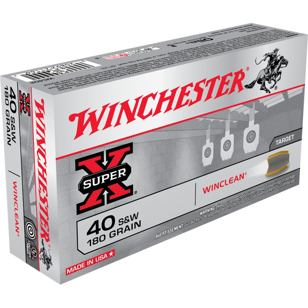 Winchester Super-X .40 S&W 180 gr WinClean Brass Enclosed Base Ammo 50/box - Winchester - 40 S&W