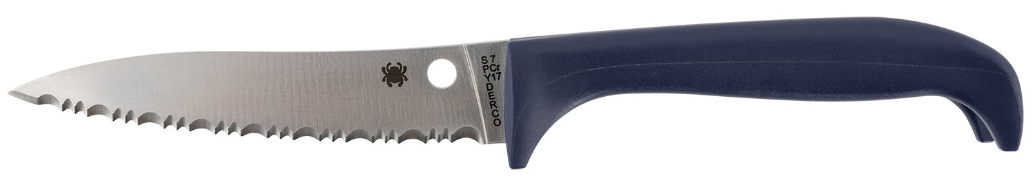 Spyderco K20SPR Counter Puppy 3.48" Serrated Blade Purple Handle - Spyderco