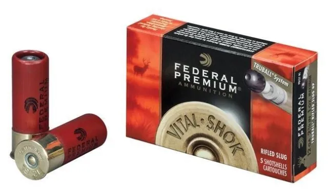 Federal PB127RS Premium Vital-Shok TruBall 12 Gauge 2.75" 1 oz Rifled Slug Shot 5 Per Box/50 Cs - Federal Premium Ammunition - 12 Gauge