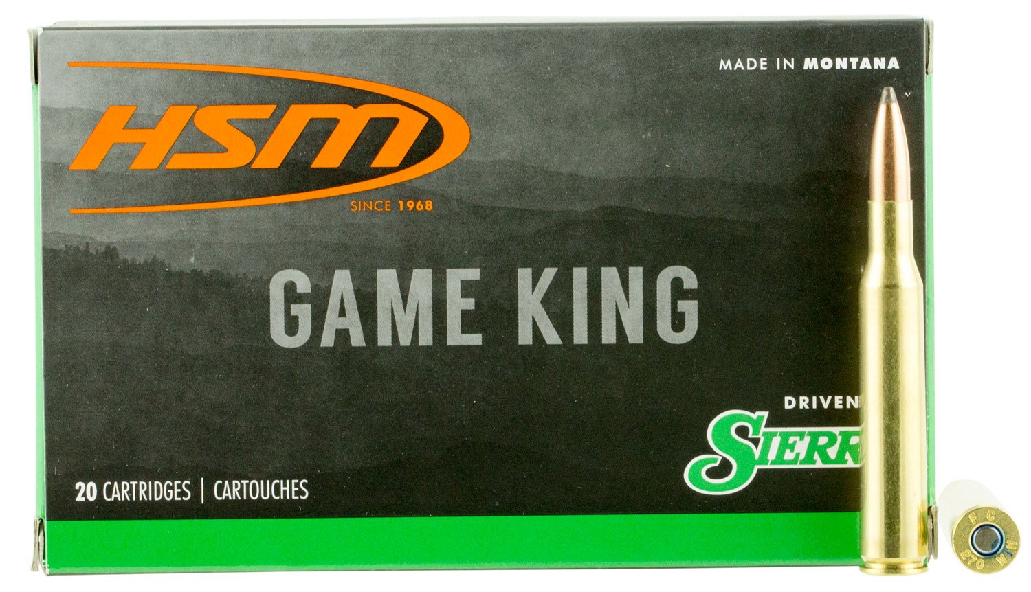 HSM 27012N Game King 270 Win 130 gr Sierra GameKing Spitzer Boat Tail 20 - HSM Ammunition - 270 Win for sale at Keys Gun Shop
