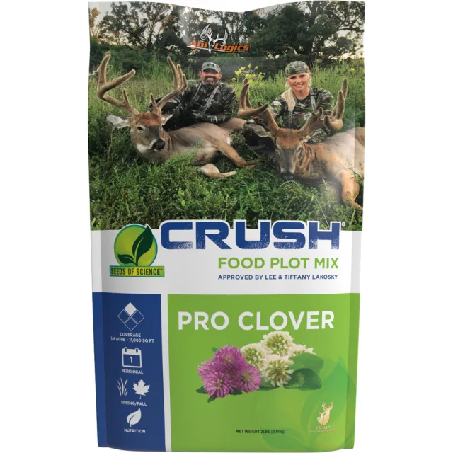 Ani-Logics 24002 CRUSH Pro Clover Blend Seed 2 lb 1/4 Acre Coverage - Ani-Logics