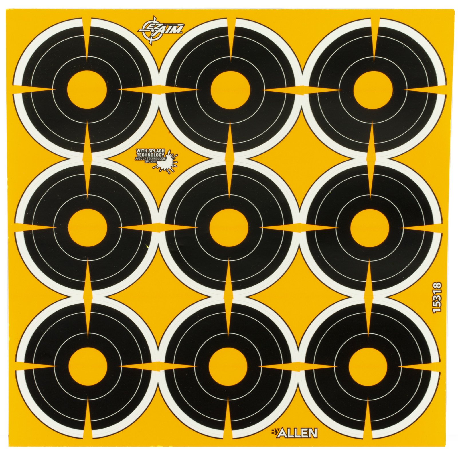 Allen Company Inc. EZ Aim 15318 Bullseye Target 2 in 12 Sheets 108 Total - Allen Company