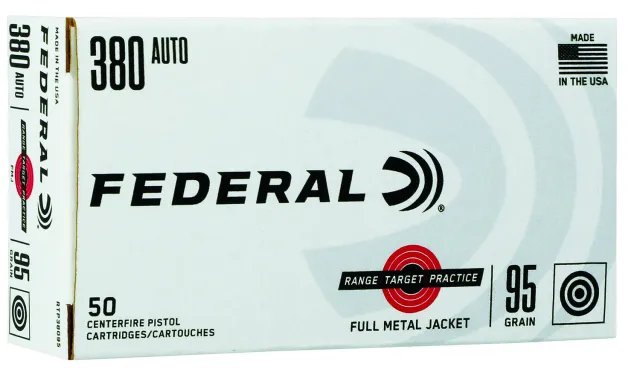 Federal Range Target Practice .380 ACP 95gr FMJ 50rds RTP38095 - Federal Premium Ammunition - 380 ACP for sale at Smoke Wagon Firearms