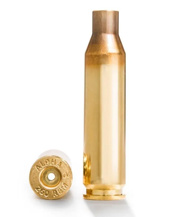 Alpha Munitions AM260100 Unprimed Brass Cartridge Cases .260 Rem 100/Box