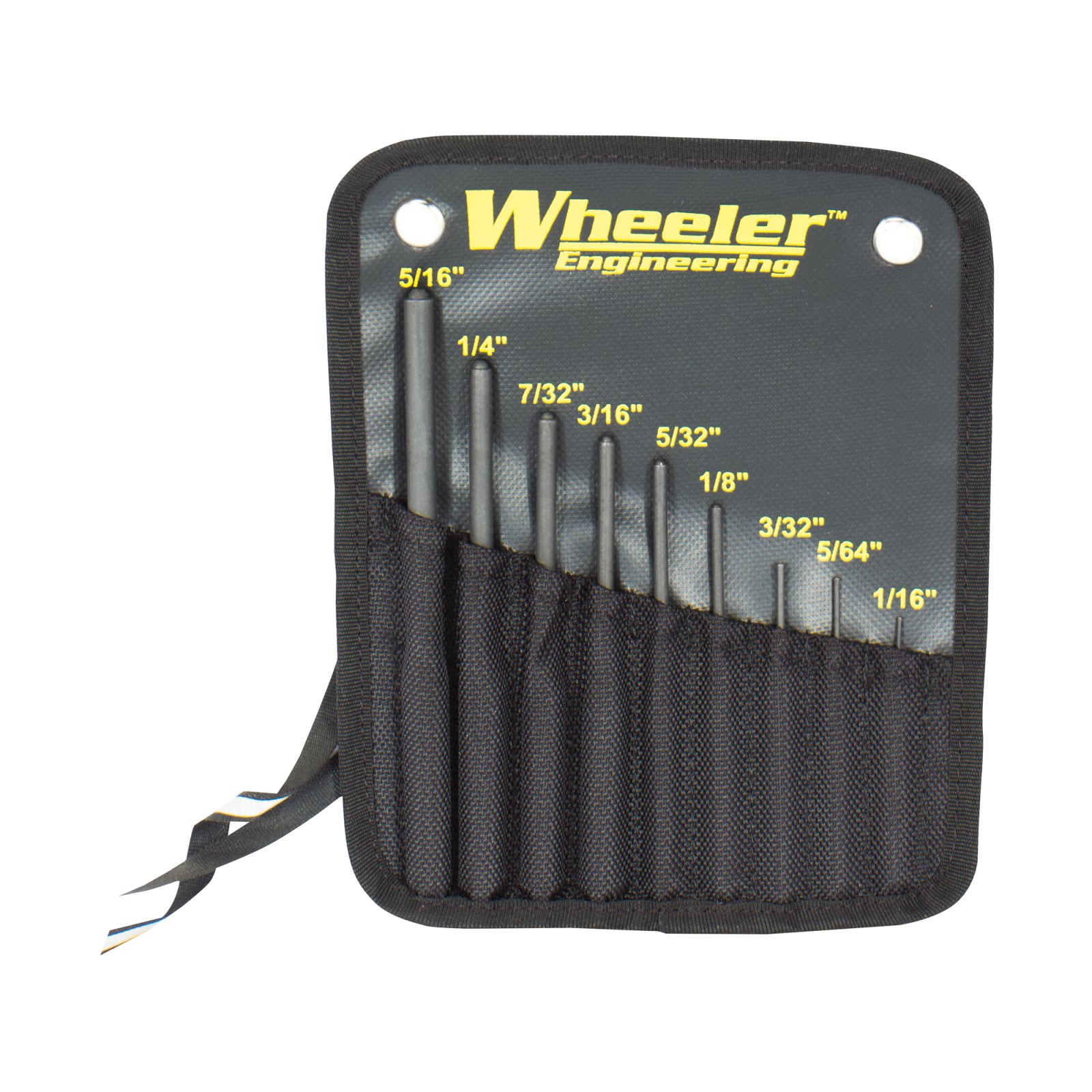 Wheeler 204513 Roll Pin Punch Set 9 Pieces Steel Nylon Pouch - Wheeler