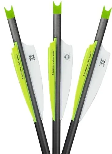 Lumenok 20 In Carbon Crossbow Arrow 3.5 In Vanes Green Crescent Nock
