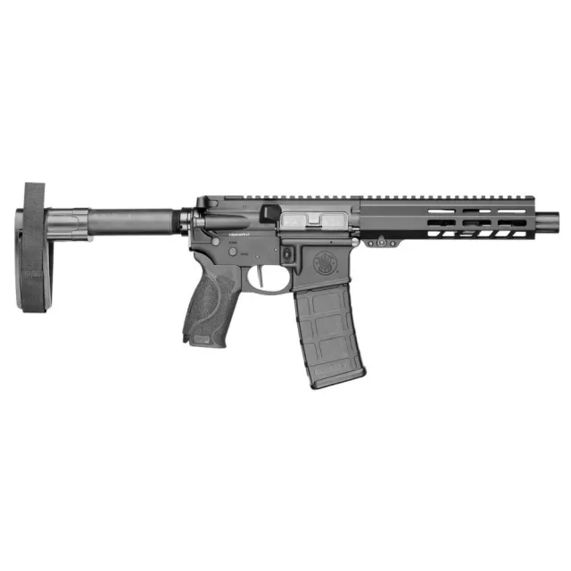 S&W M&P 15 5.56mm NATO Handgun 7.5" Barrel Flat Trigger Black Arm Brace USED