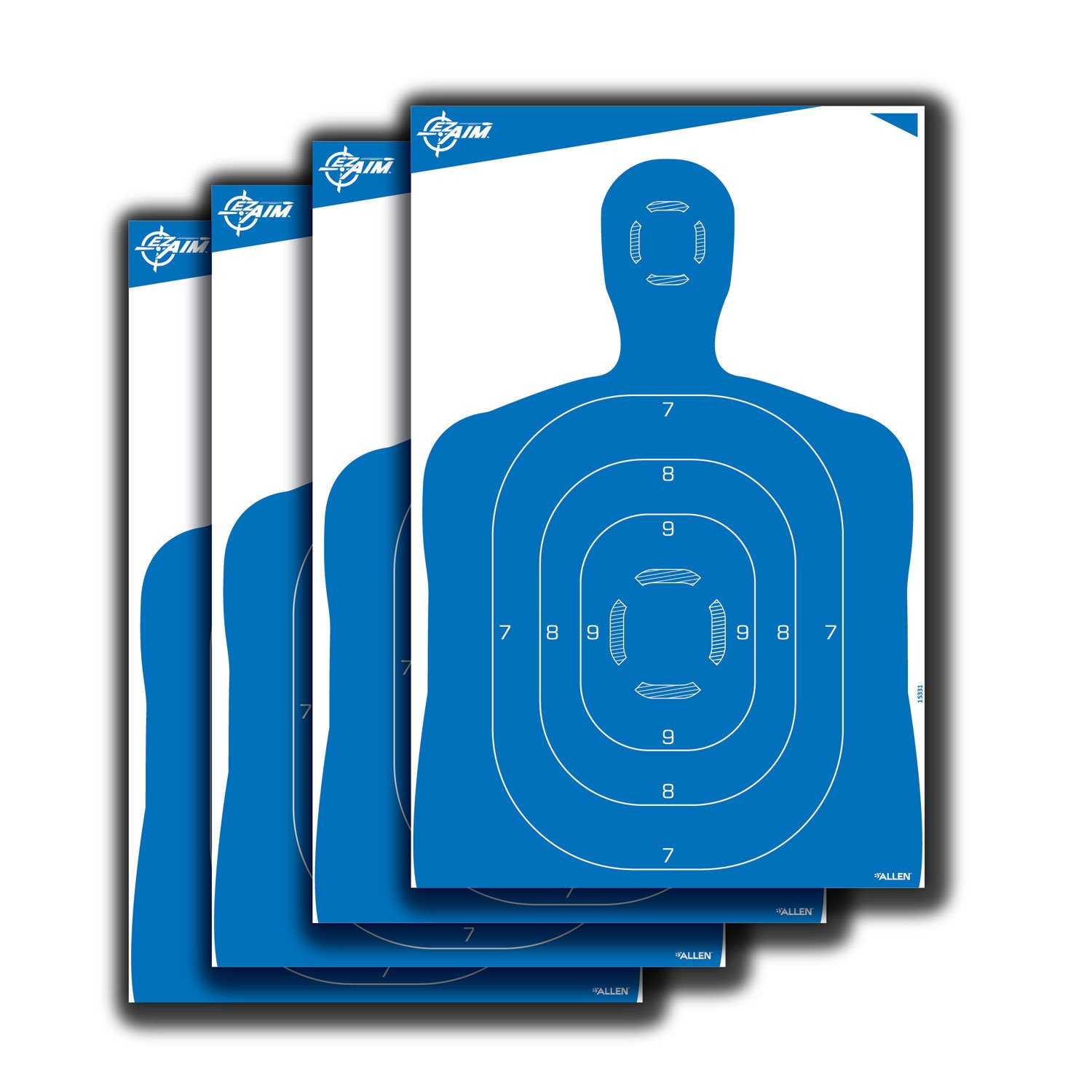 Allen EZ Aim Paper Silhouette Target 23x35 Blue 4 Pack - Allen Company