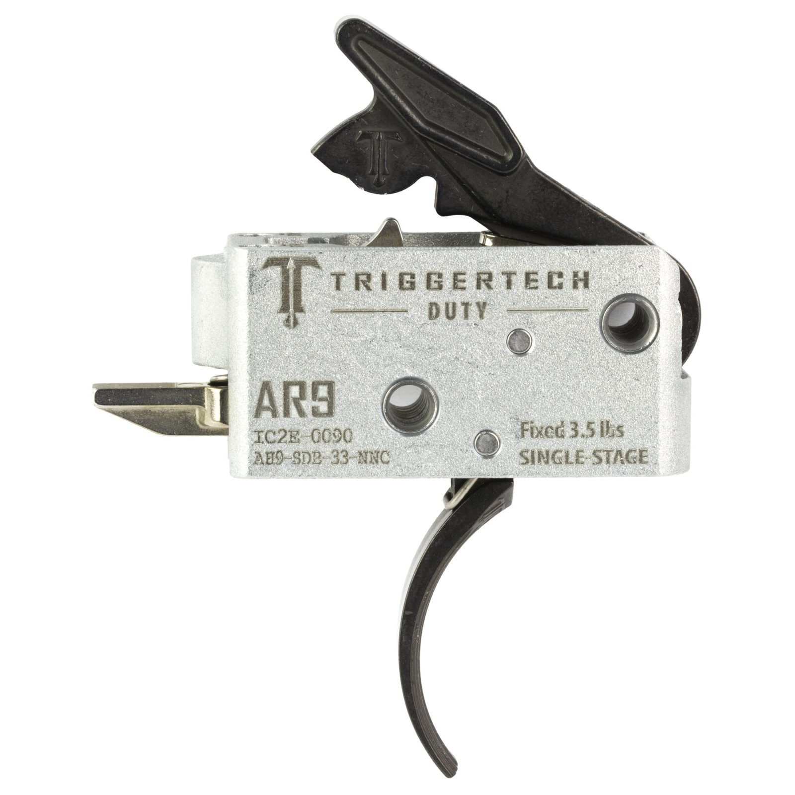 TriggerTech AH9SDB33NNC AR-9 Duty Curved Trigger 3.5 lbs Single-Stage - TriggerTech