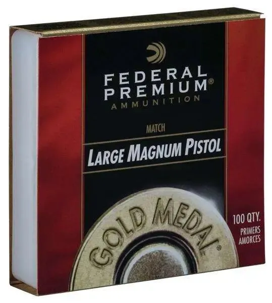 Federal Premium Gold Medal Pistol Primers GM155M, Gold, Precision, Consistency, Reliable Ignition - Federal Premium Ammunition - Multi