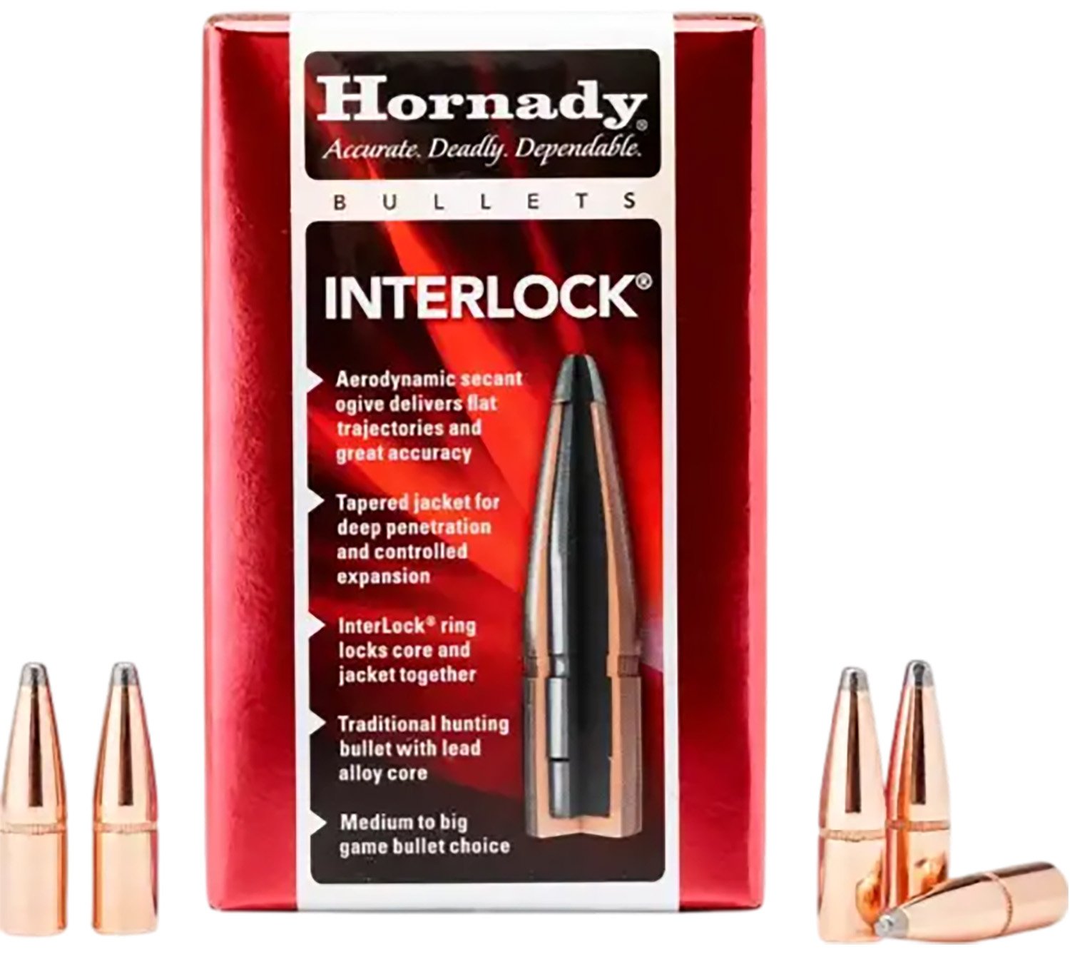 Hornady 2825 InterLock Hunting 7mm .284 139 gr Boat-Tail Spire Point - Hornady Manufacturing Company - 7mm