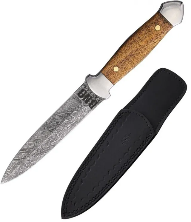BNB Knives Damascus Dagger Pattern-Welded Steel Fixed Blade Knife - BNB Knives