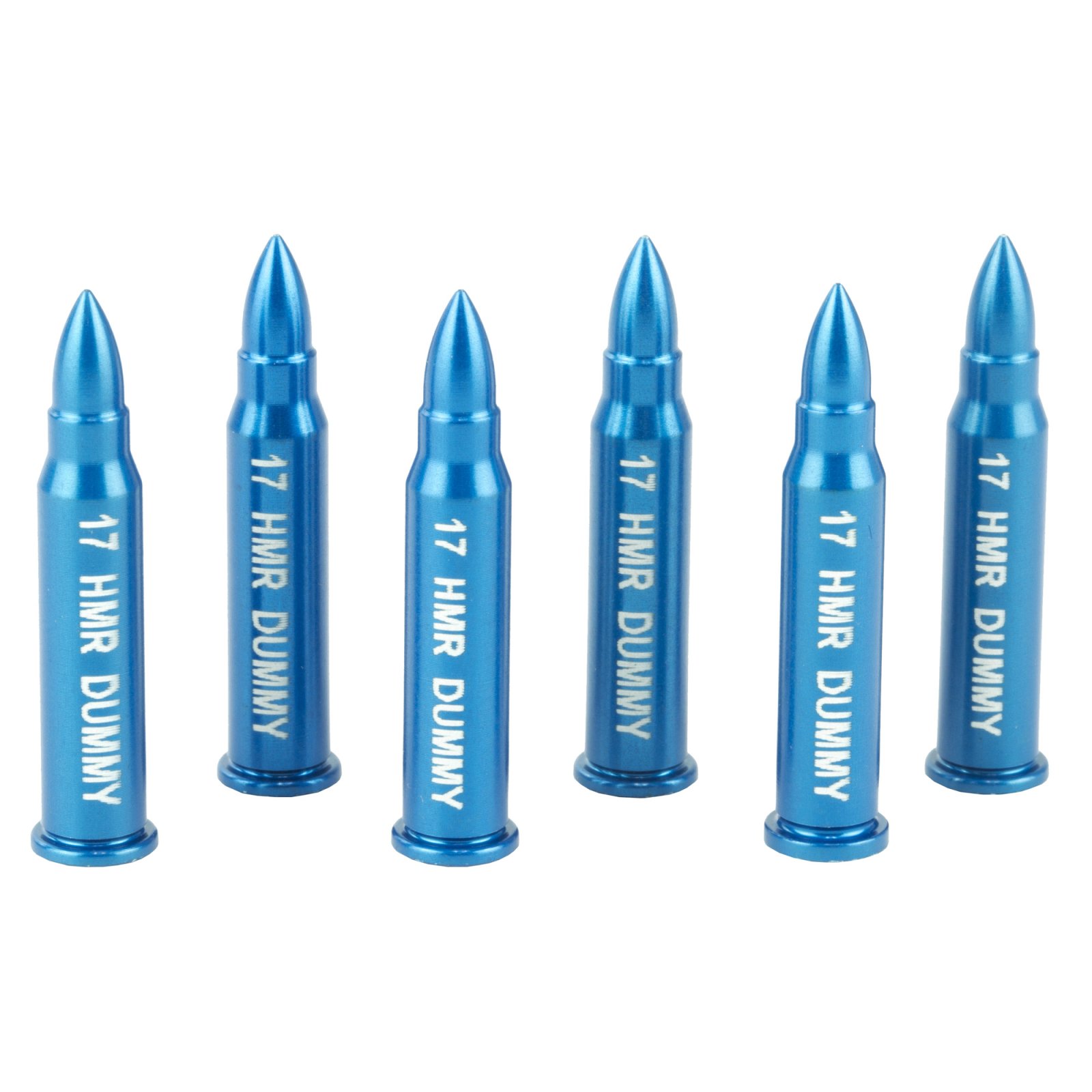 A-Zoom 12202 17 HMR 6 Pack Hard Anodized Aluminum Dummy Rounds - A-Zoom - 17 HMR