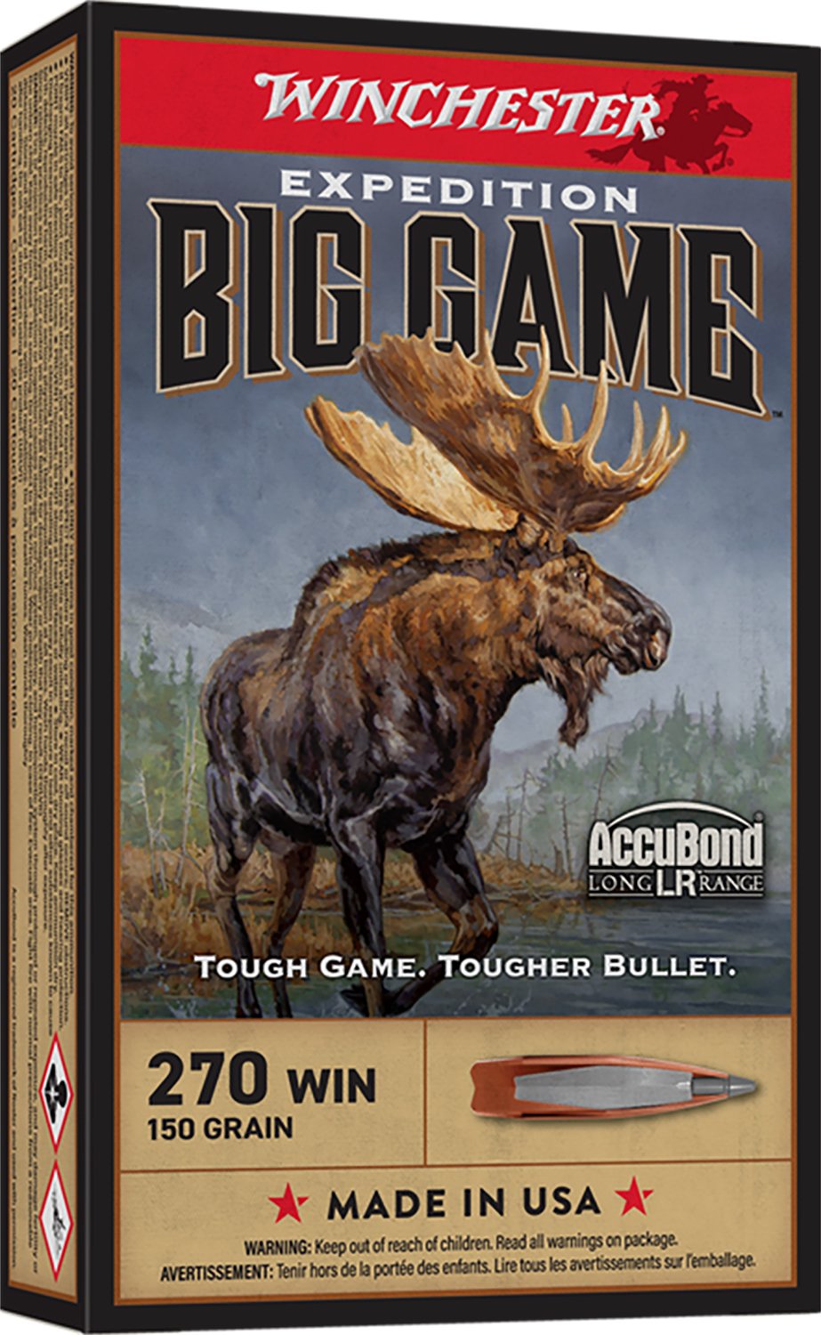 Winchester Ammo S270LR Expedition Big Game Long Range 270 Win 150 gr Nosler AccuBond Long-Range 20 Per Box/10 Cs - Winchester - 270 Win