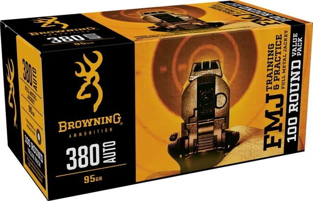Browning BPT Performance Target 380 ACP 95 gr FMJ Ammo 100/box