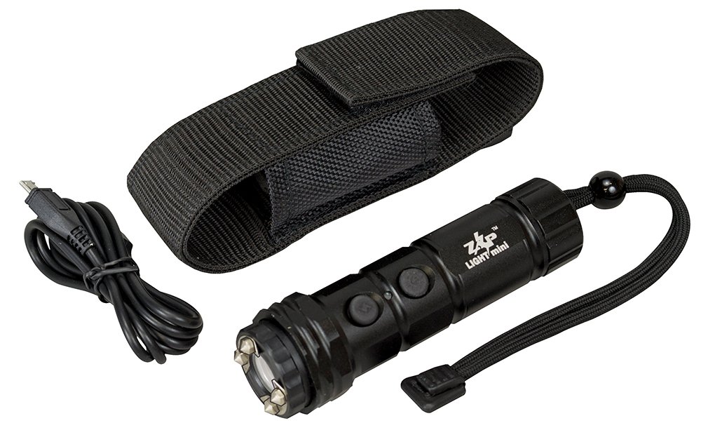 Zap ZAPLM Mini Stun Gun 800,000V Black with LED Light & USB Charger - PSPI