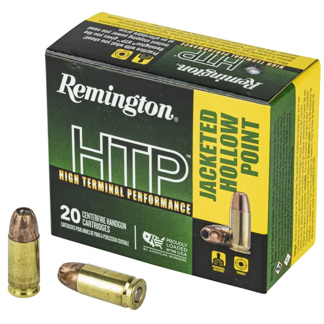 Remington 28293 9mm Luger +P 115 Grain JHP 4 in Brass 20 Rounds