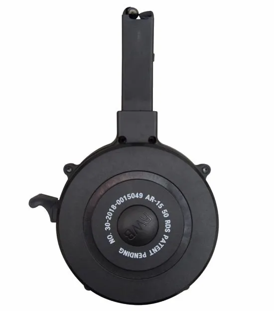 Red White And Blue AR-15 50 Round Drum Magazine .223 Remington Black