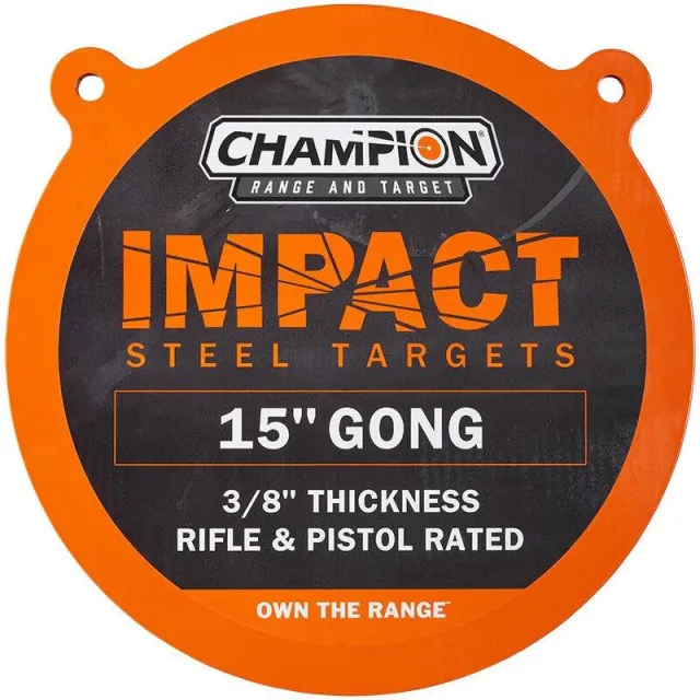 Champion 44913C Impact Steel Gong Target 15" Round AR500 3/8" - Champion Traps & Targets