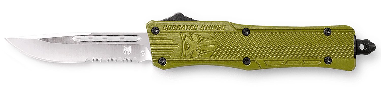 CobraTec Knives SODCTK1SDS CTK-1 Small 2.75" OTF Drop Point Part Serrate... - CobraTec Knives
