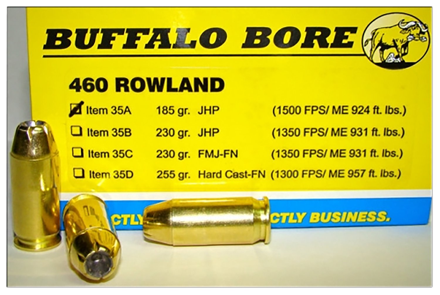 Buffalo Bore 35A20 460 Rowland 185gr JHP Ammo 20 Rounds - BBA - 460 Rowland