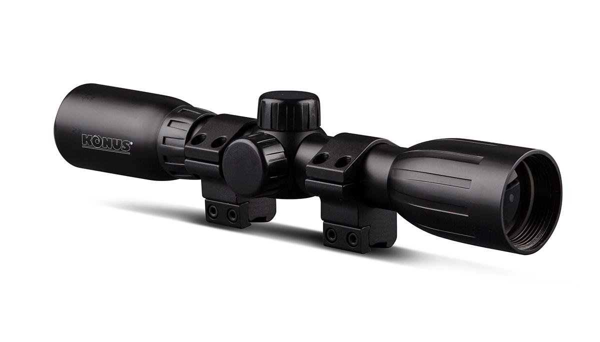 Buy Konus 7350 KonusFire 4x32mm Riflescope Matte Black 30/30 Reticle Rings online