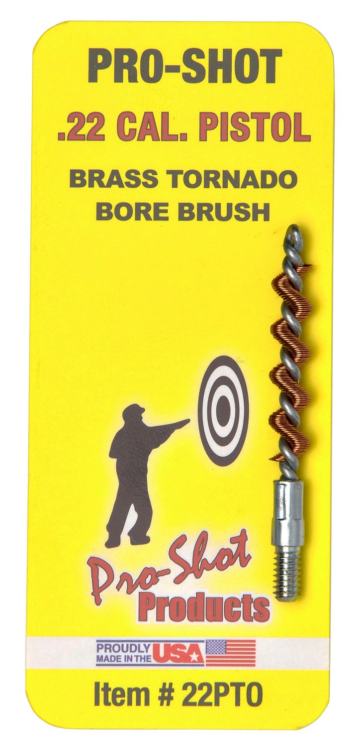 Buy Pro-Shot 22PTO Tornado Bore Brush .22 Cal Pistol #8-32 Thread Brass Spiral Wound Loop online