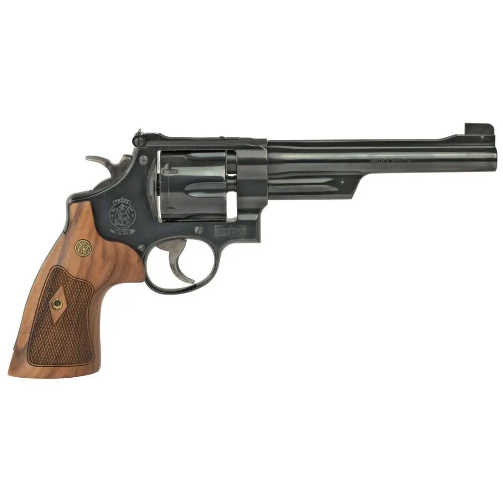 Smith & Wesson 150341 Model 27 Classic Revolver, 357 Mag or 38 S&W Spl +P, Blued Carbon Steel, 6.50" Barrel, 6rd Cylinder & N-Frame, Checkered Square Butt Walnut Grip - Smith & Wesson - 357 Magnum | 38 Special