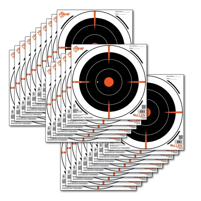 Buy EZ-Aim 15246 Bullseye Hanging 8" x Black/Orange/ White 26 Per Pack online