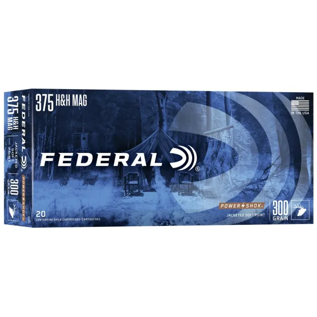 Federal Power-Shok Rifle Ammunition .375 H&H 300 gr SP 2530 fps - 20/box - Federal Premium Ammunition - 375 H&H