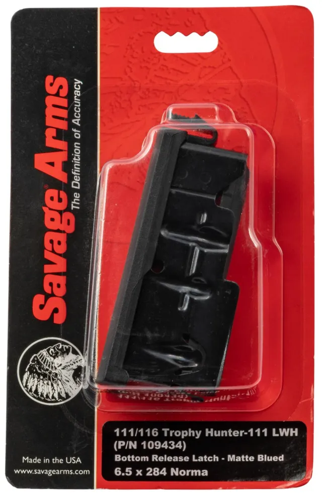 Savage Arms Magazine Box Assembly 6.5X284 Norma Matte Blued 4 Round - SAVAGE ARMS - 4RD