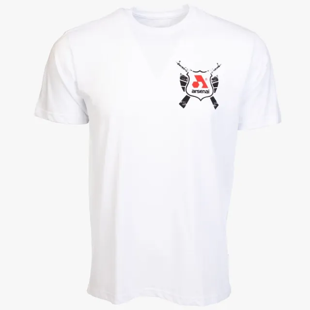 Arsenal Medium White Cotton Relaxed Fit Classic T-Shirt - Arsenal