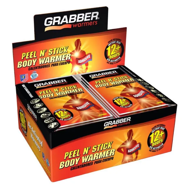 Grabber AWES-40 Adhesive Body Warmers 40-Pack, 12+ Hours Heat - Grabber